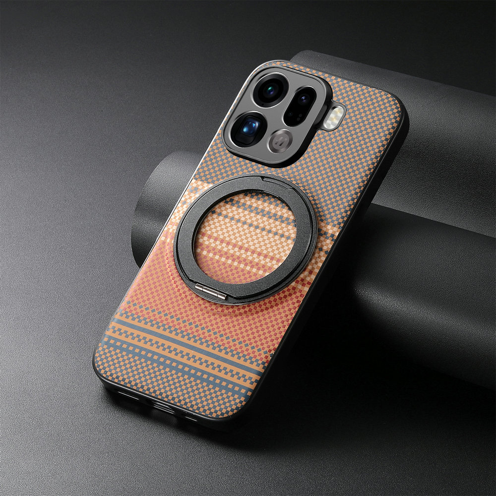 Ring Stand Case - 360 ° ขาตั้งแบบด้านสำหรับเคสโทรศัพท์หนังแม่เหล็ก Magsafe สำหรับเคส OPPO