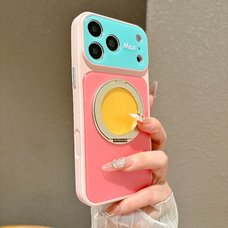 Ring Stand Case - เคสกันกระแทกพร้อมวงแหวนแม่เหล็กสำหรับติดตั้งกล้อง รุ่นหรูหรา สำหรับ iPhone 18 17