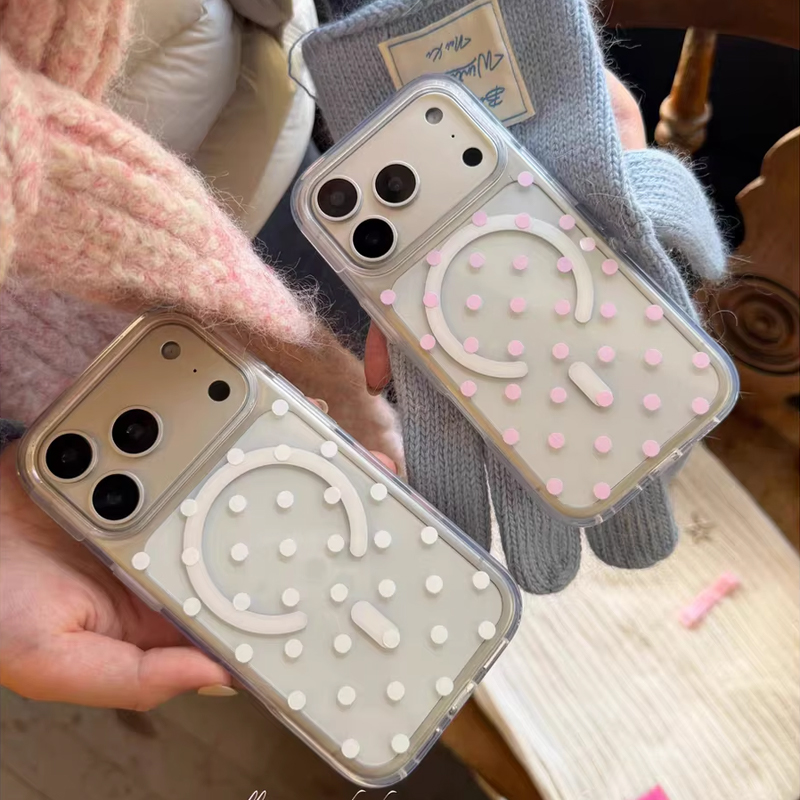 Phone Cases Cool Girl - เคสโทรศัพท์แม่เหล็ก Magsafe ลายจุดสไตล์เกาหลี Y2K สำหรับ iPhone