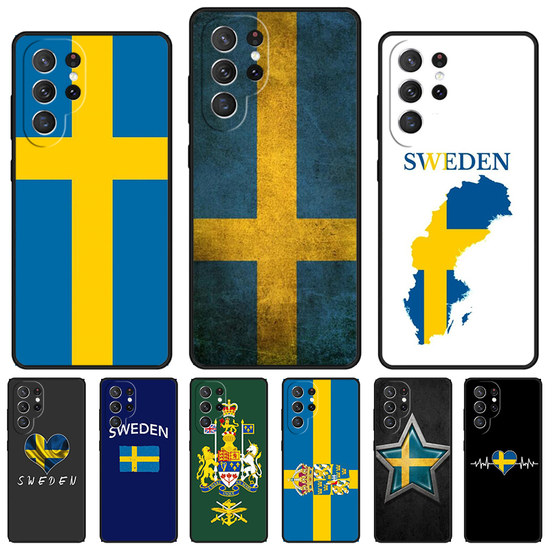 Phone Cases Sweden - เคสโทรศัพท์ลายธงชาติสวีเดน สำหรับ Samsung Galaxy S24 S25