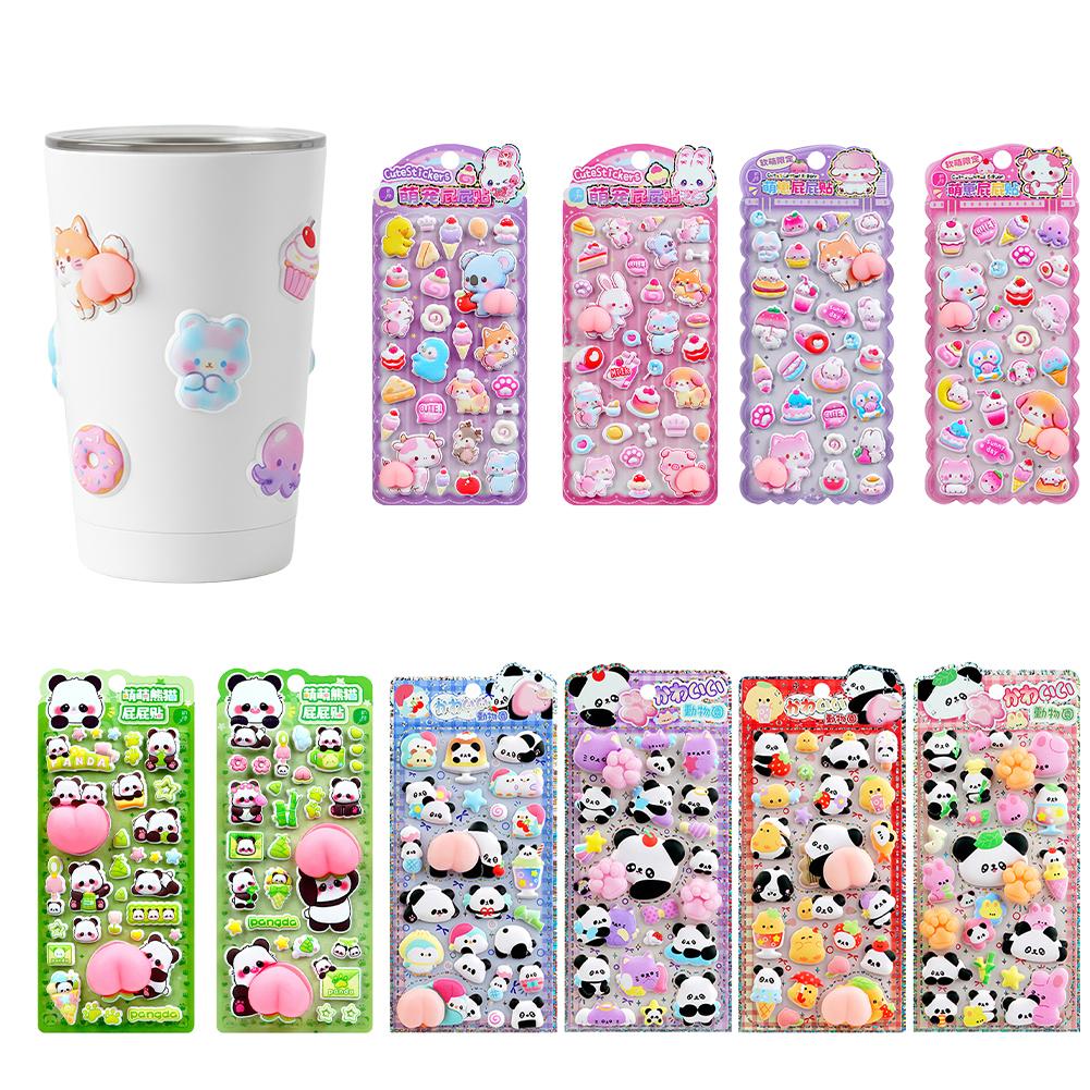Phone Cases Rubber - สติกเกอร์ยางรูปแพนด้า 3 มิติ น่ารัก ช่วยคลายเครียด ตกแต่งเคสมือถือ