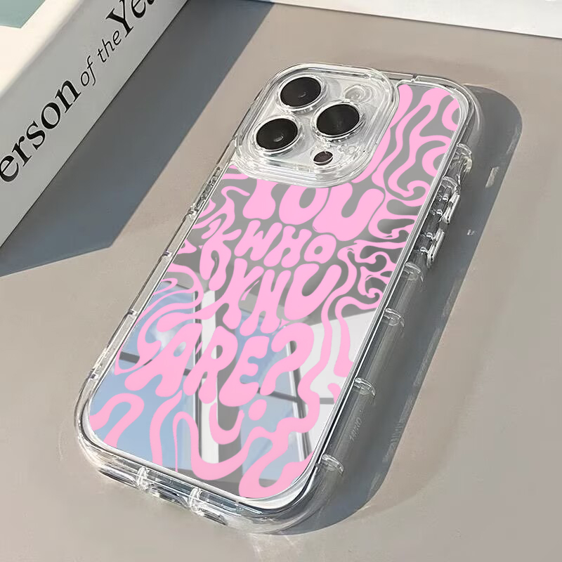 Phone Cases Pink - เคสโทรศัพท์ลายภาษาอังกฤษสีชมพูสุดสร้างสรรค์ สำหรับ iPhone 17 16 15