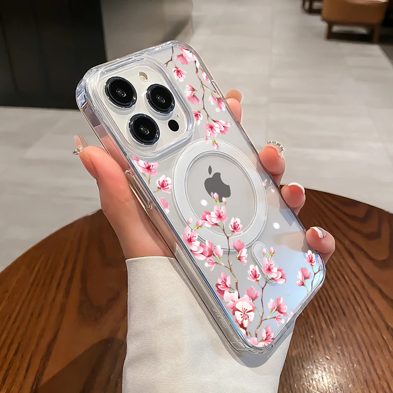 Phone Cases Pink - หรูหราสีชมพู INS ดอกไม้สำหรับไอโฟน 14 โปรแม็กซ์ 17