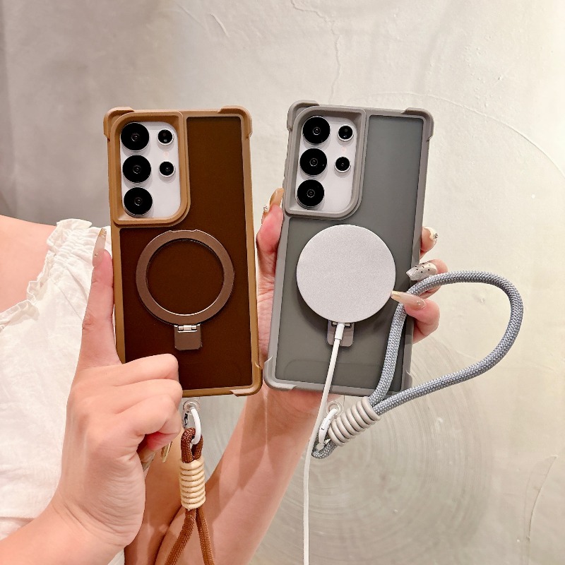 Ring Stand Case - สายรัดข้อมือหรูหราสำหรับเคสโทรศัพท์ Magsafe สำหรับ Samsung Galaxy S26