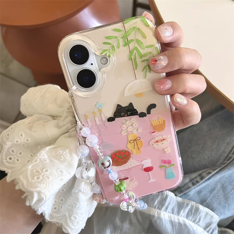 Phone Cases Cool Girl - เคสโทรศัพท์ลายการ์ตูนแมวดำน่ารักสไตล์ Ins Girl สำหรับ iPhone 17
