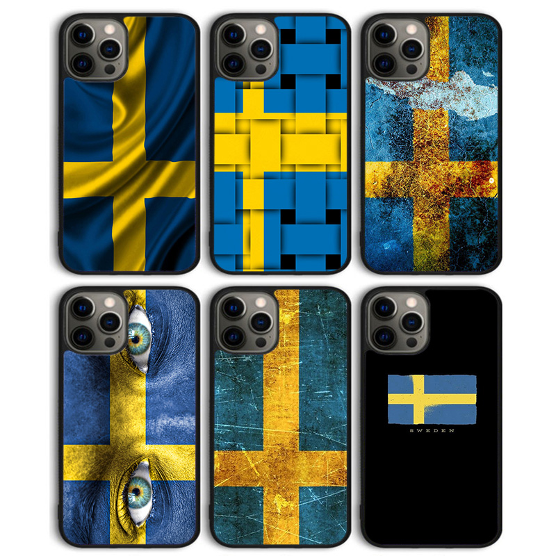 Phone Cases Sweden - เคสโทรศัพท์ลายธงชาติสวีเดนสำหรับ iPhone 16 15 SE2020 14