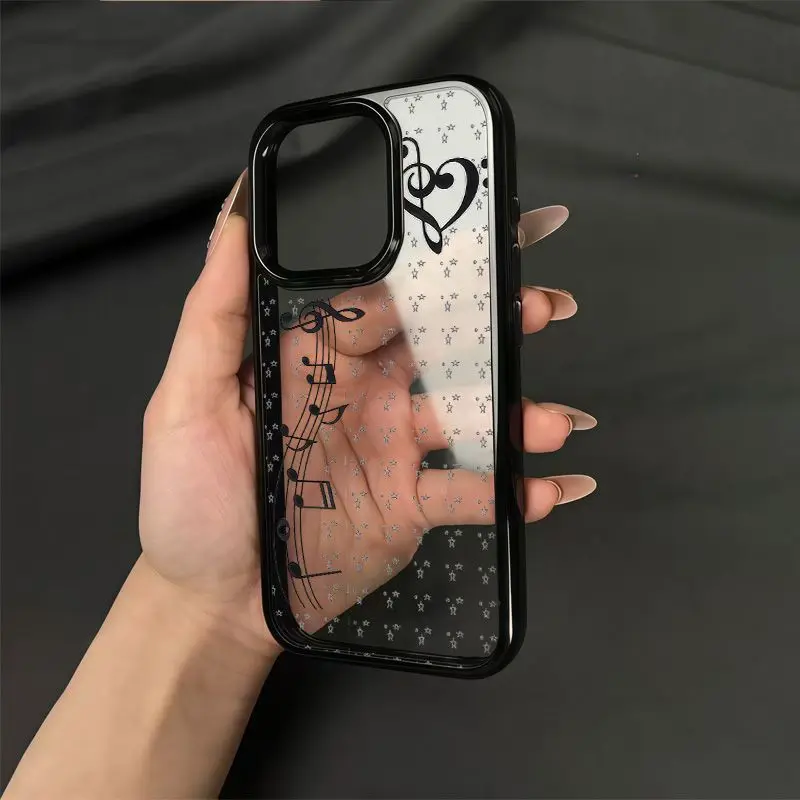 Phone Cases Cool Girl - เคสโทรศัพท์ลายการ์ตูนสาวน้อยน่ารักสไตล์ INS พร้อมลายโน้ตดนตรีและดาว สำหรับ iPhone 17