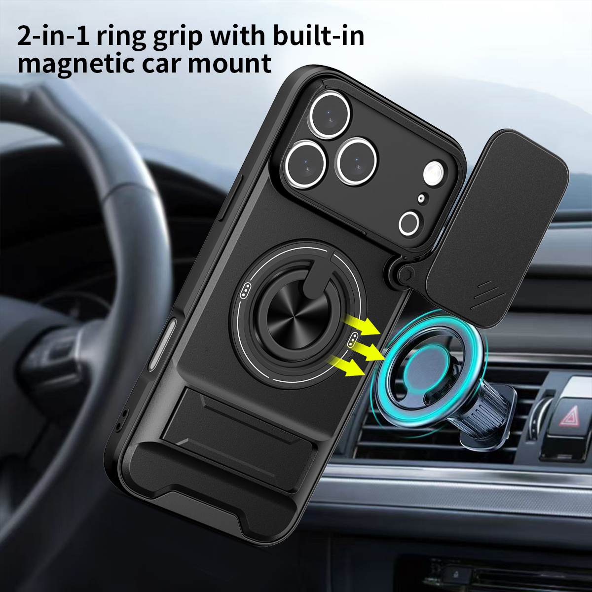 เคสโทรศัพท์แม่เหล็กสำหรับ iPho - Ring Stand Case บทวิจารณ์และราคา
