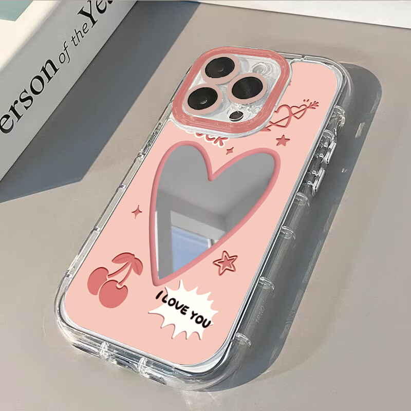 เคสโทรศัพท์ลายกระจกเงา รูปหัวใ - Phone Cases Cool Girl บทวิจารณ์และราคา