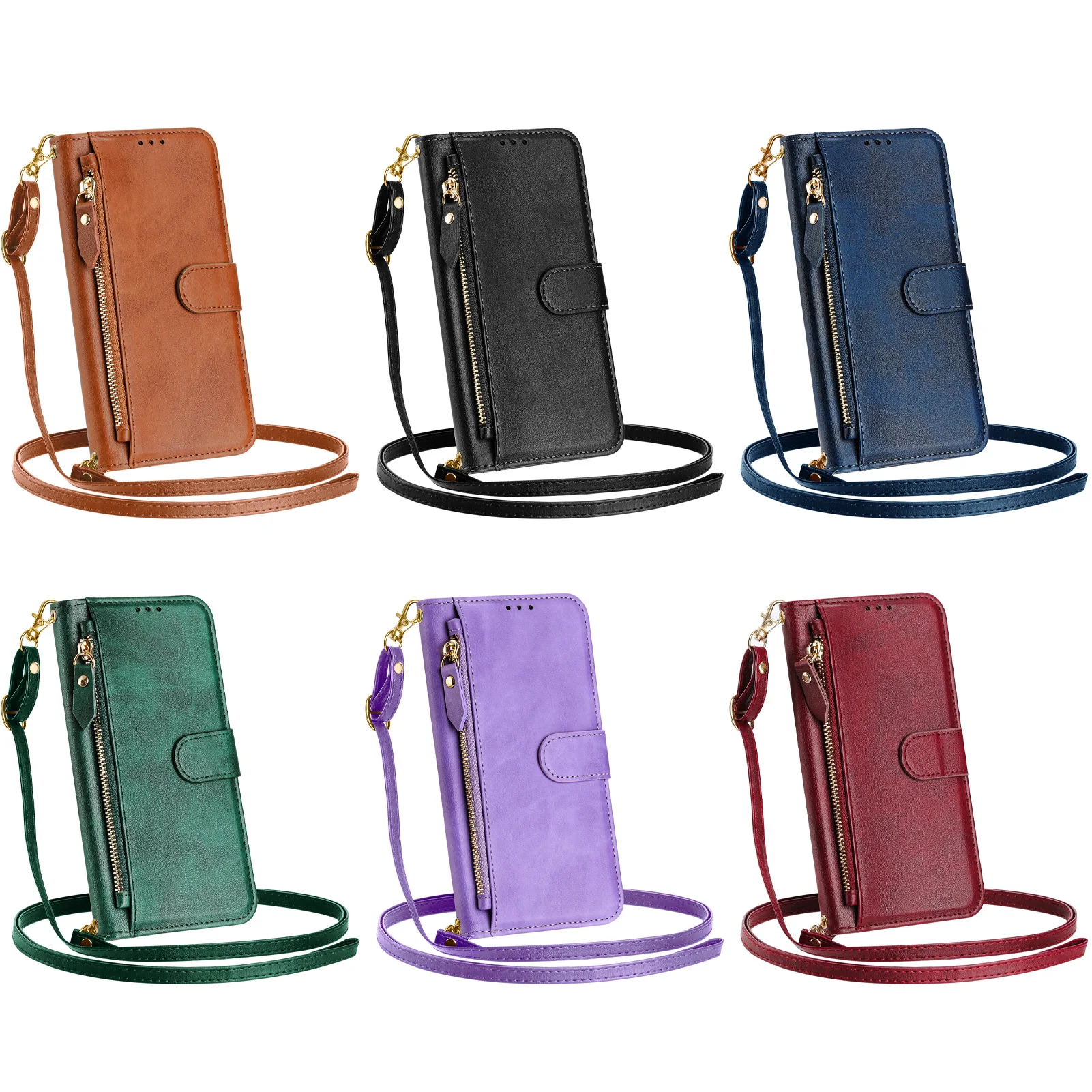 กระเป๋าหนังแบบมีซิปใส่บัตร สำห - Flip Leather Case บทวิจารณ์และราคา