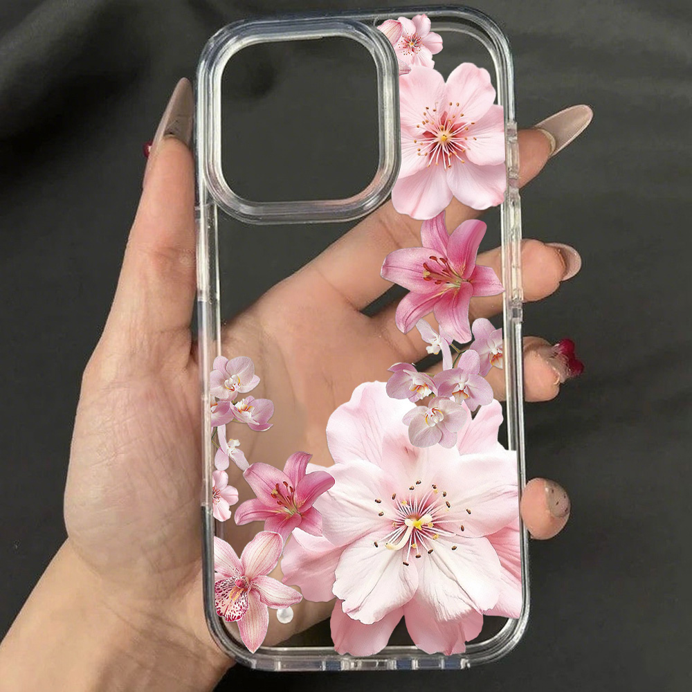 สีชมพูLilyดอกไม้สําหรับiPhone  - Phone Cases Pink บทวิจารณ์และราคา