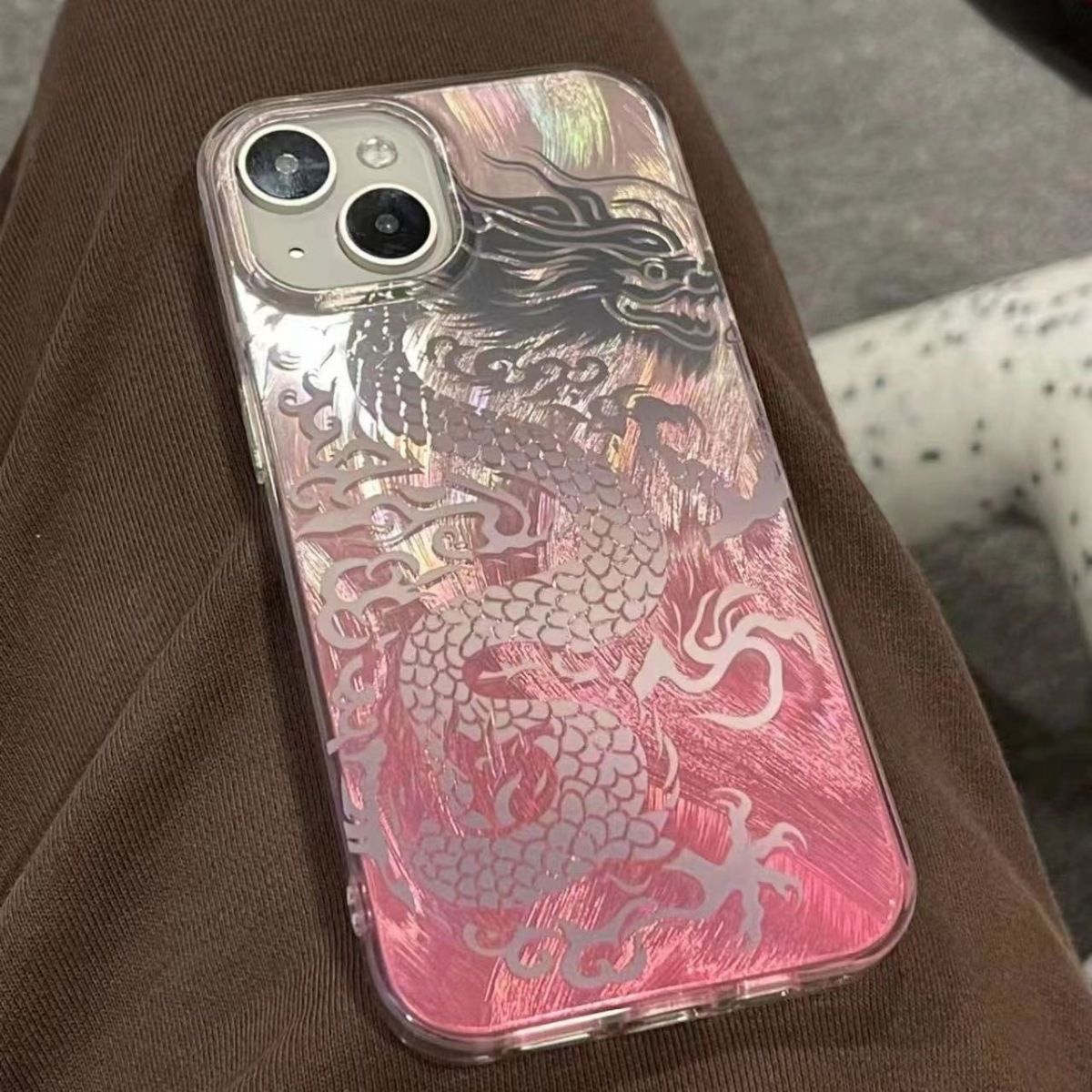 เคสโทรศัพท์ลายมังกรจีนไล่เฉดสี - Phone Cases Pink บทวิจารณ์และราคา