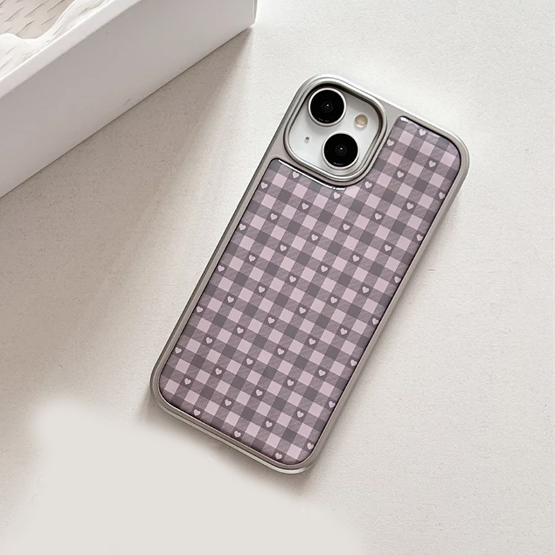 เคสโทรศัพท์ลายตารางสีชมพูม่วงร - Phone Cases Cool Girl บทวิจารณ์และราคา