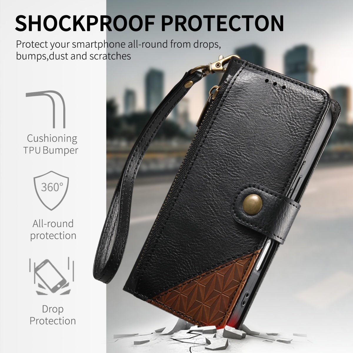 เคสโทรศัพท์แบบพับได้พร้อมช่องใ - Flip Leather Case บทวิจารณ์และราคา