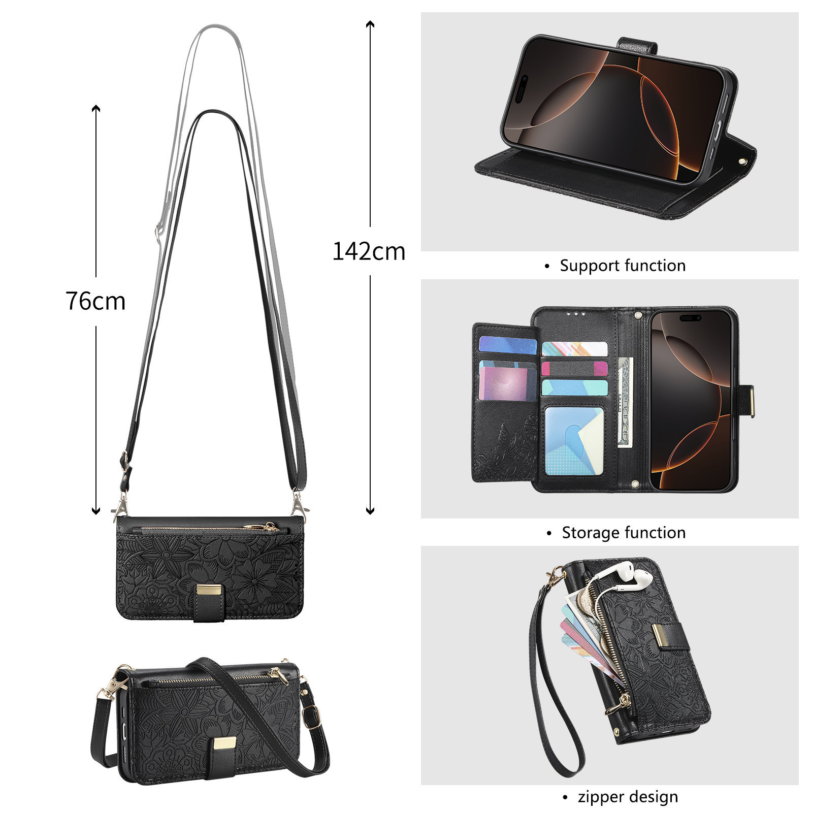 เคสหนังแบบมีซิป กระเป๋าใส่บัตร - Flip Leather Case บทวิจารณ์และราคา