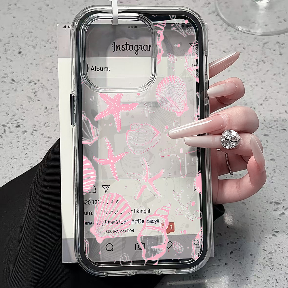 เคสโทรศัพท์ใสลายเปลือกหอยสีชมพ - Phone Cases Pink บทวิจารณ์และราคา
