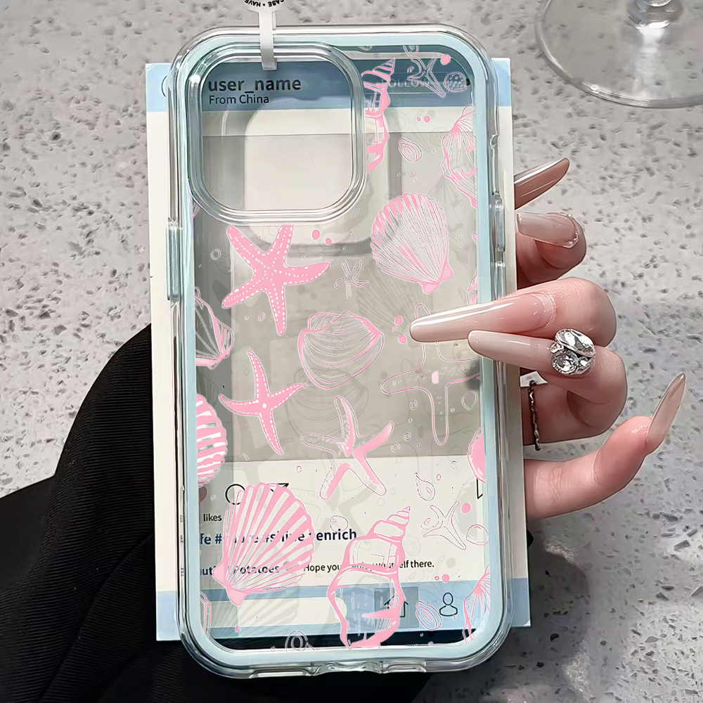 เคสโทรศัพท์ใสลายเปลือกหอยสีชมพ - Phone Cases Pink บทวิจารณ์และราคา