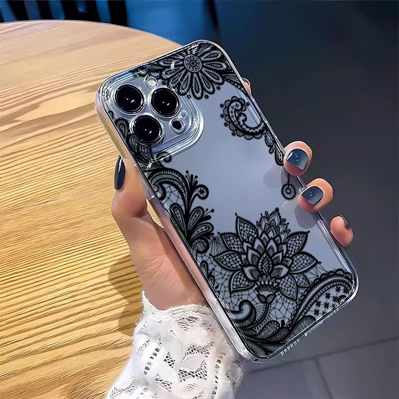 เคสโทรศัพท์ลายดอกไม้ลูกไม้สีดำ - Xiaomi Poco X6 บทวิจารณ์และราคา