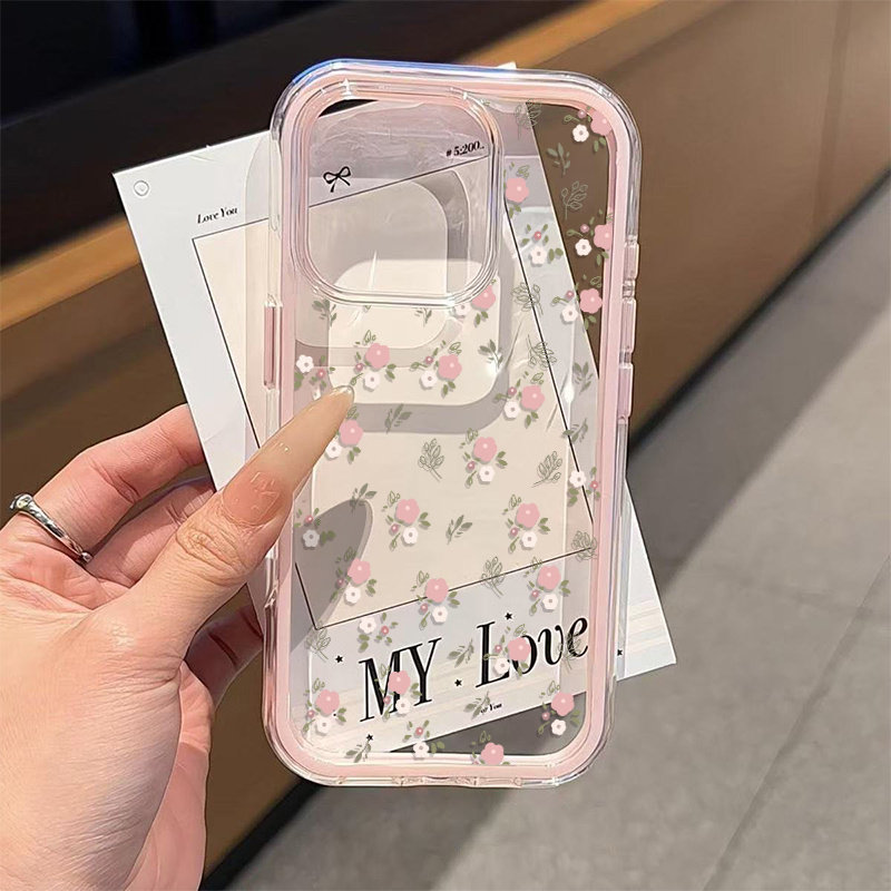 เคสโทรศัพท์ใส TPU นิ่มลายใบไม้ - Phone Cases Pink บทวิจารณ์และราคา