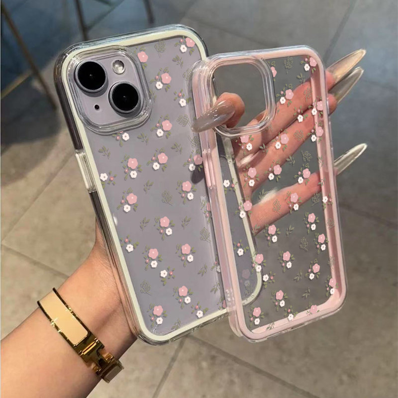 เคสโทรศัพท์ใส TPU นิ่มลายใบไม้ - Phone Cases Pink บทวิจารณ์และราคา