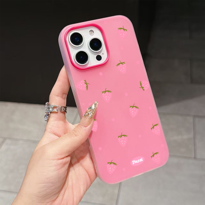 เคสโทรศัพท์ลายสตรอว์เบอร์รีสีช - Phone Cases Pink บทวิจารณ์และราคา