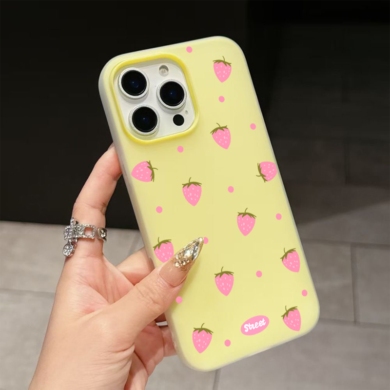 เคสโทรศัพท์ลายสตรอว์เบอร์รีสีช - Phone Cases Pink บทวิจารณ์และราคา