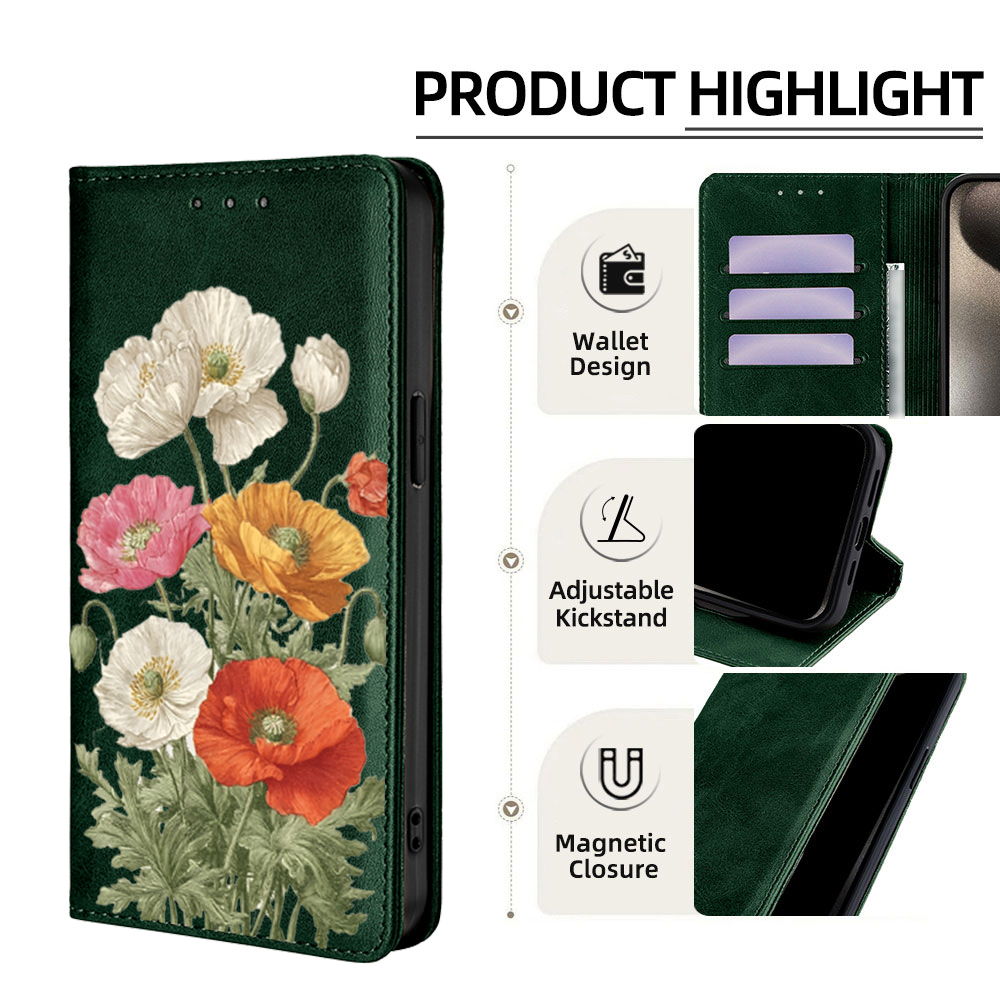 เคสกระเป๋าสตางค์ลายดอกไม้หนังแ - Flip Leather Case บทวิจารณ์และราคา