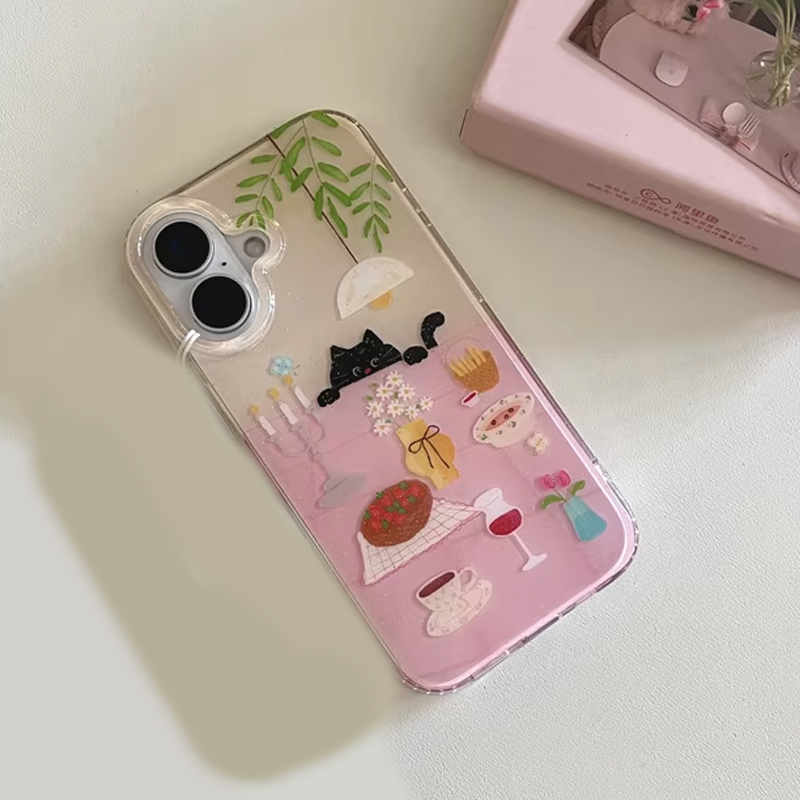เคสโทรศัพท์ลายการ์ตูนแมวดำน่าร - Phone Cases Cool Girl บทวิจารณ์และราคา