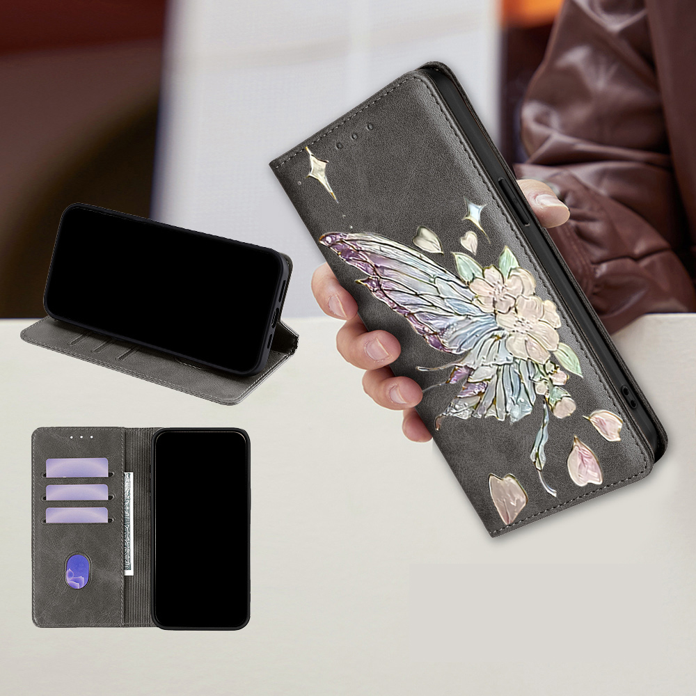 เคสหนังลายผีเสื้อแบบพับได้ ป้อ - Flip Leather Case บทวิจารณ์และราคา