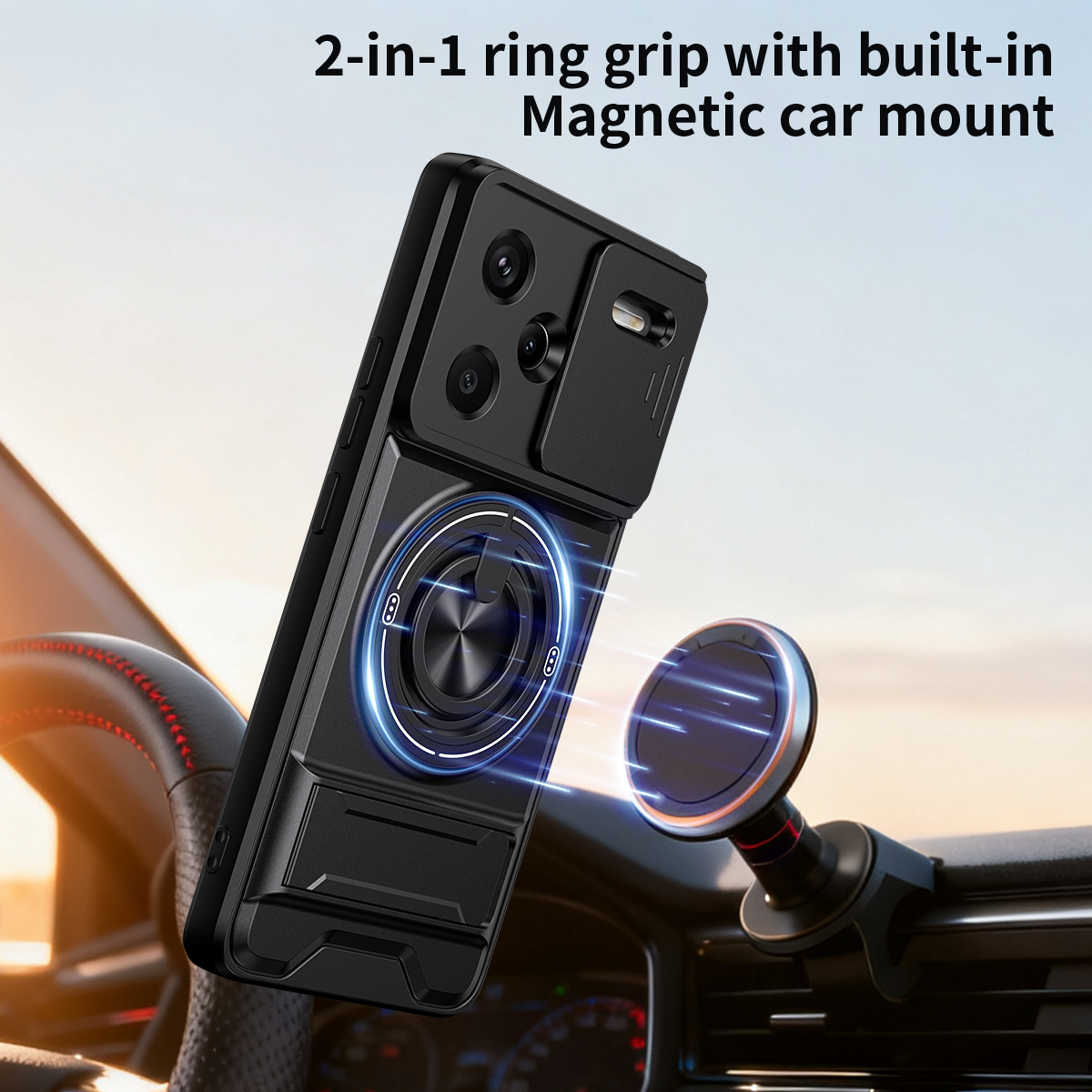 เคสโทรศัพท์แบบเลนส์สไลด์สำหรับ - Ring Stand Case บทวิจารณ์และราคา